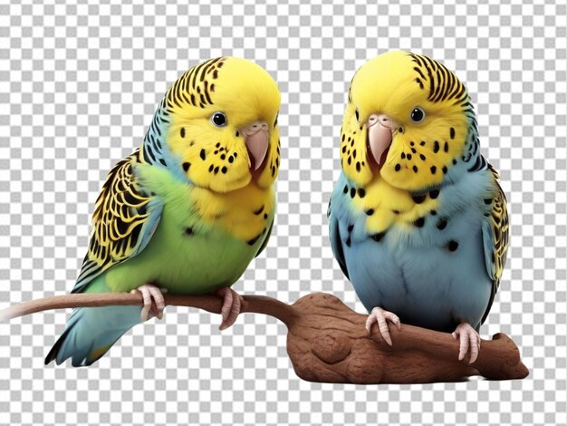 Psd di un 3d tre budgies sono nel cucciolo