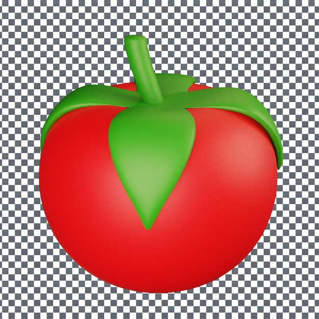 PSD icona di pomodoro psd 3d su sfondo isolato e trasparente