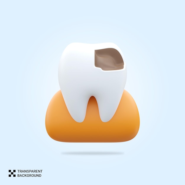 Psd 3d tooth cavity icon