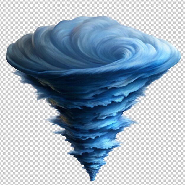 PSD psd of a 3d tornado hurricane vector cyclone storm effect on transparent background