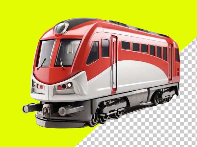 Psd of a 3d train bus on a transparent background