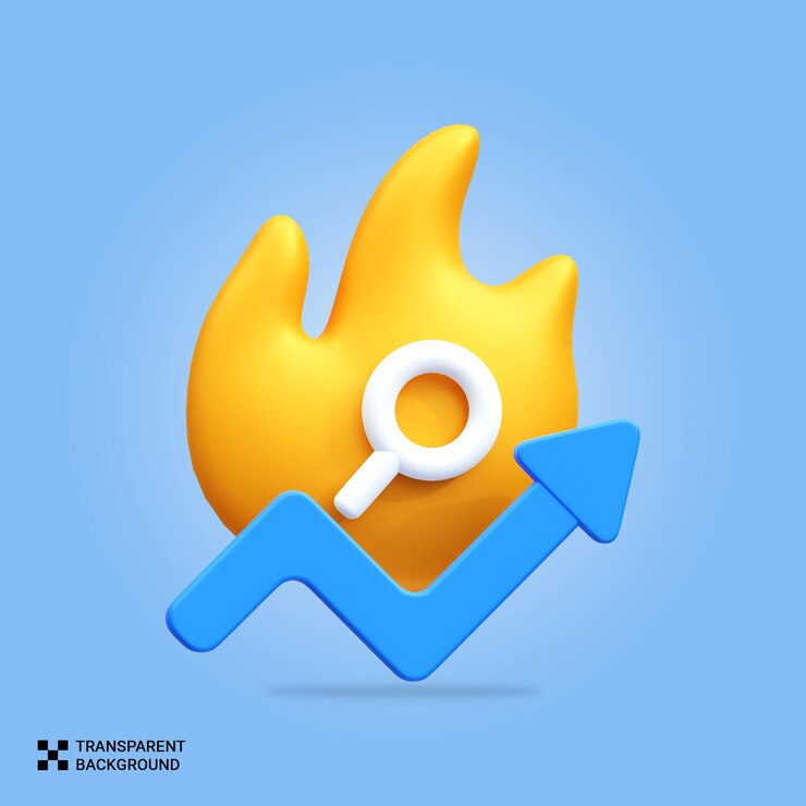 PSD psd 3d trend icon