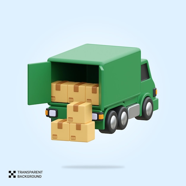 PSD psd 3d truck delivery icon