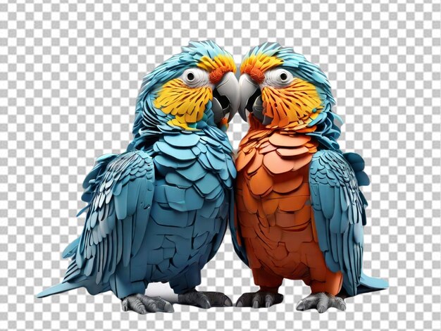 PSD psd of a 3d two blue wavy lovesick parrots