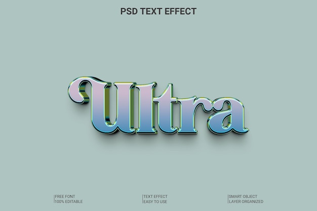 PSD 3D Ultra Text Style Effect