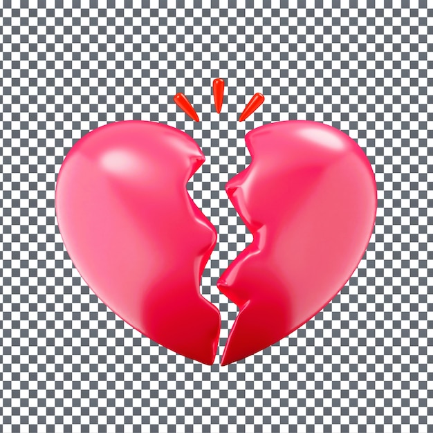 PSD 3D Valentine's icon on Isolated and transparent background