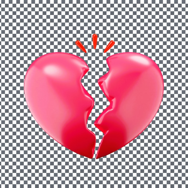 PSD psd 3d valentine's icon on isolated and transparent background