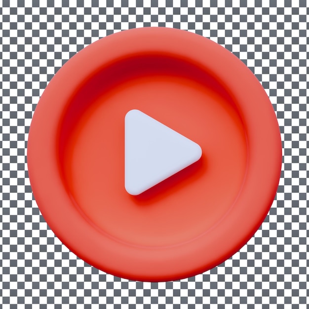 PSD psd 3d video play button icon on isolated and transparent background