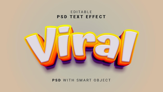 Psd 3d вирусный стиль текстовых эффектов psd редактируемый