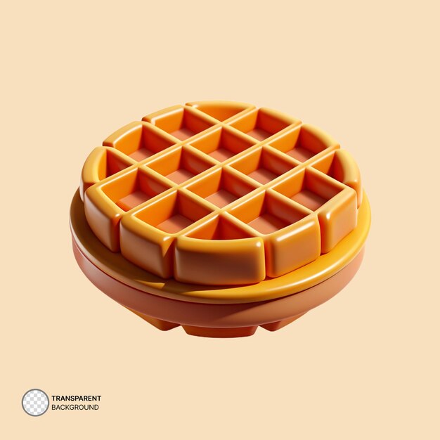 PSD illustrazione del rendering dell'icona della waffle psd 3d