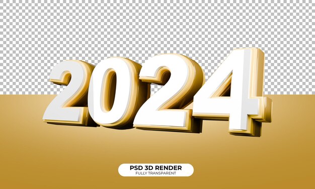 PSD psd 3d weergave van 2024 tekst