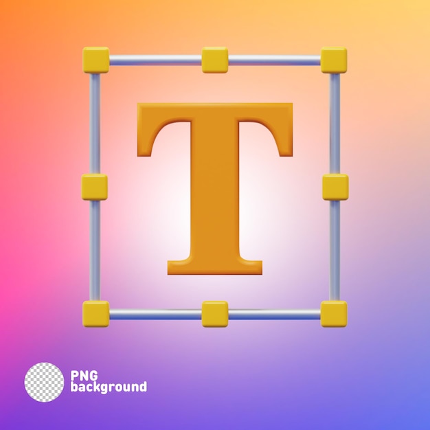 PSD 3D-weergave van grafisch ontwerp TEXT TOOL-element