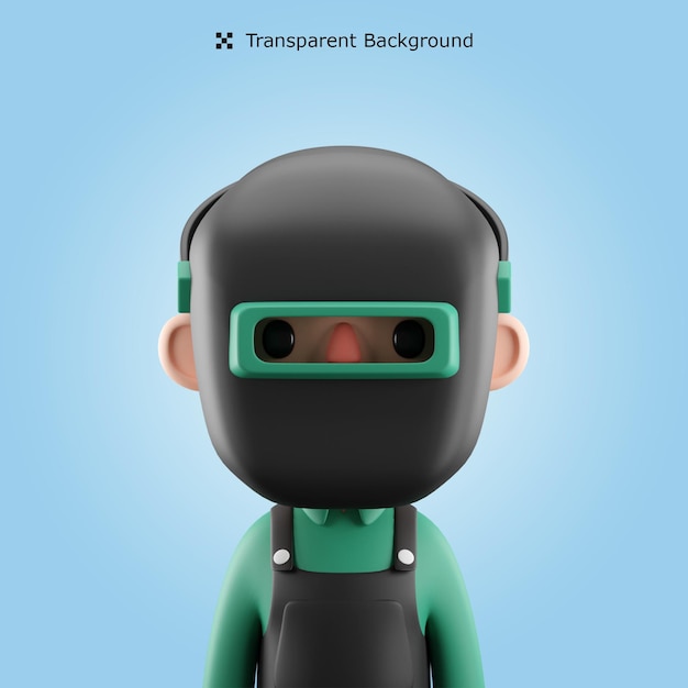 PSD psd 3d welder cartoon avatar