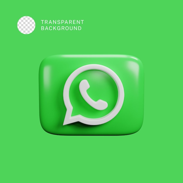 PSD 3d whatsapp geïsoleerd logo app pictogram op transparante achtergrond