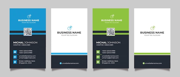 Psd 4 color modern and clean professional business card templa