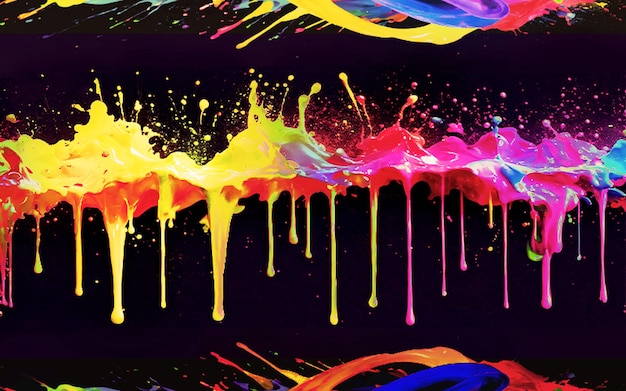 PSD 4k Paint 3d splash rainbow colorful abstract liquid explosion on white background