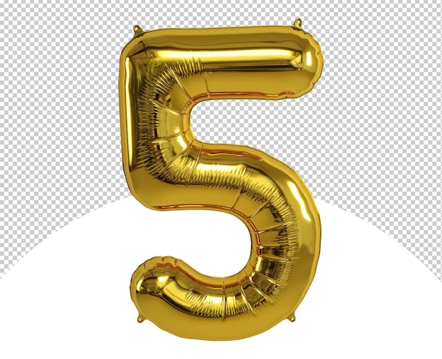 Psd 5 gold balloon number