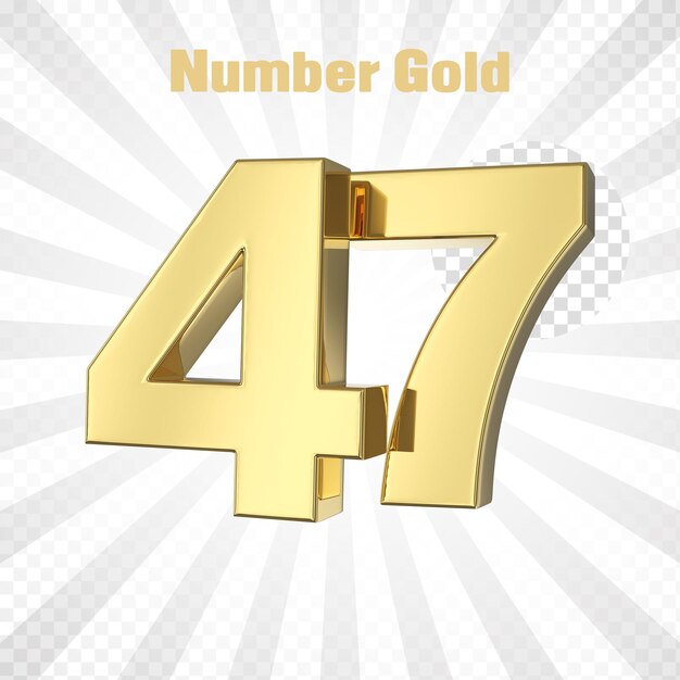 Psd буква 47 золотого алфавита с золотым фоном