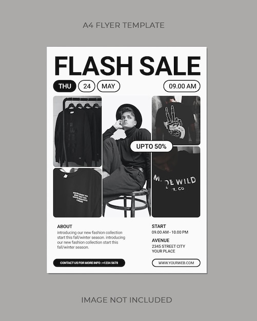 PSD psd a4 flash sale poster flyer template