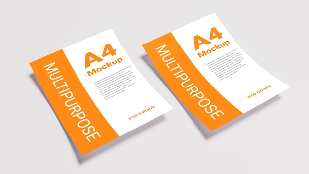 PSD A4 フライヤーモックアップ
