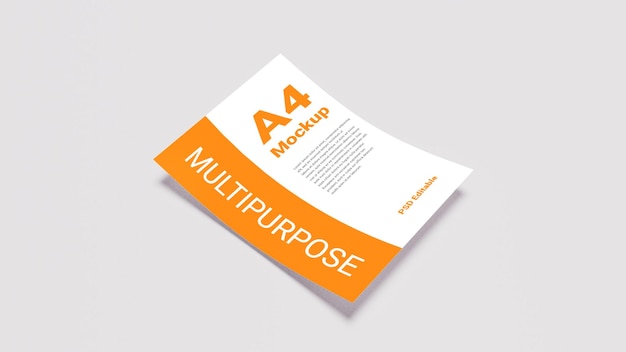 PSD A4 フライヤーモックアップ
