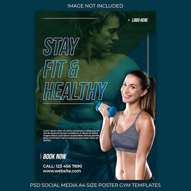 psd a4 size gym poster templates