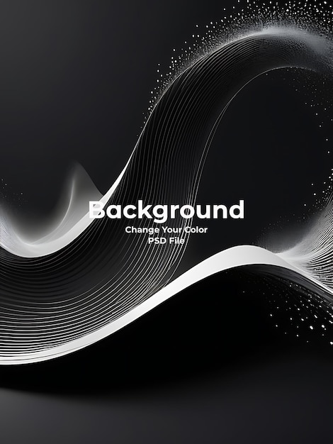 PSD psd abstract black background wave of particles technology background carbon line black background