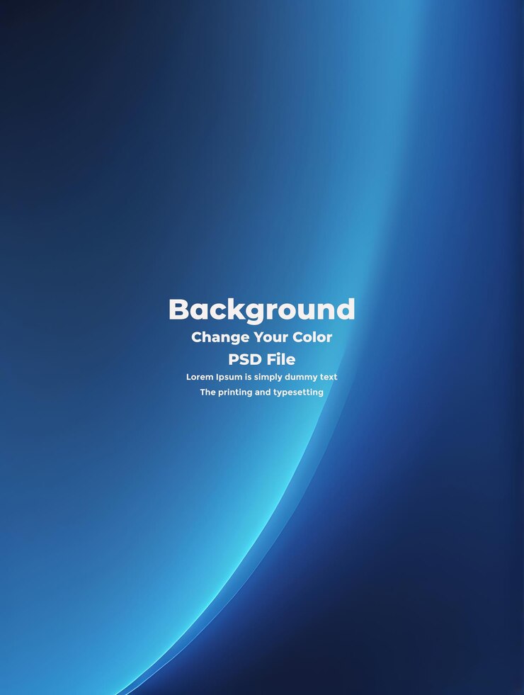 PSD 추상 파란색 그라디언트 배경 빈 파란색 텍스처