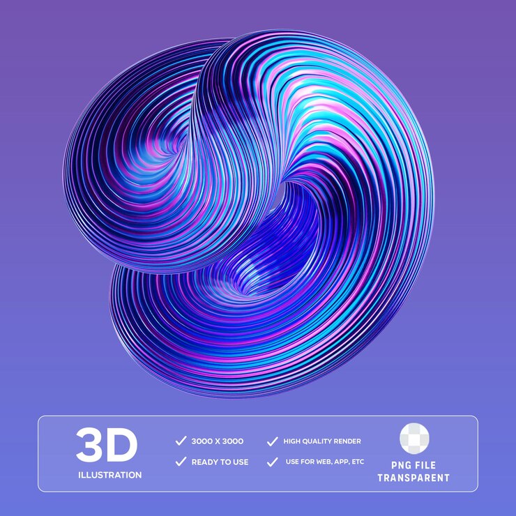 PSD psd абстрактная синяя форма 3d иллюстрация