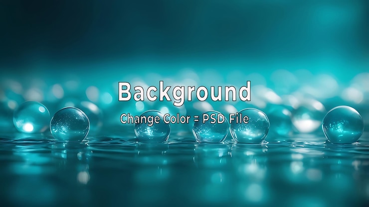 PSD psd 추상 보케 푸른 아쿠아 빛과 유리 구 빛 어리 배경