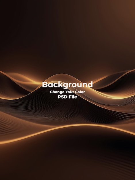 Psd abstract brown background wave particles technology carbon line brown glitter background