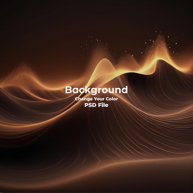 PSD psd abstract brown background wave particles technology carbon line brown glitter background