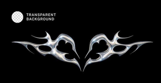 PSD abstract chrome hart 3d weergave