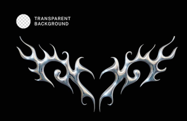 PSD abstract chrome hart 3d weergave