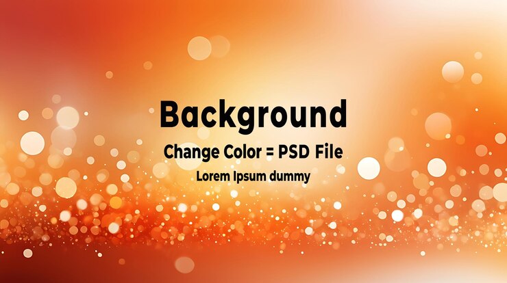 PSD psd abstract dynamic warm orange bokeh and glowing amber lights background