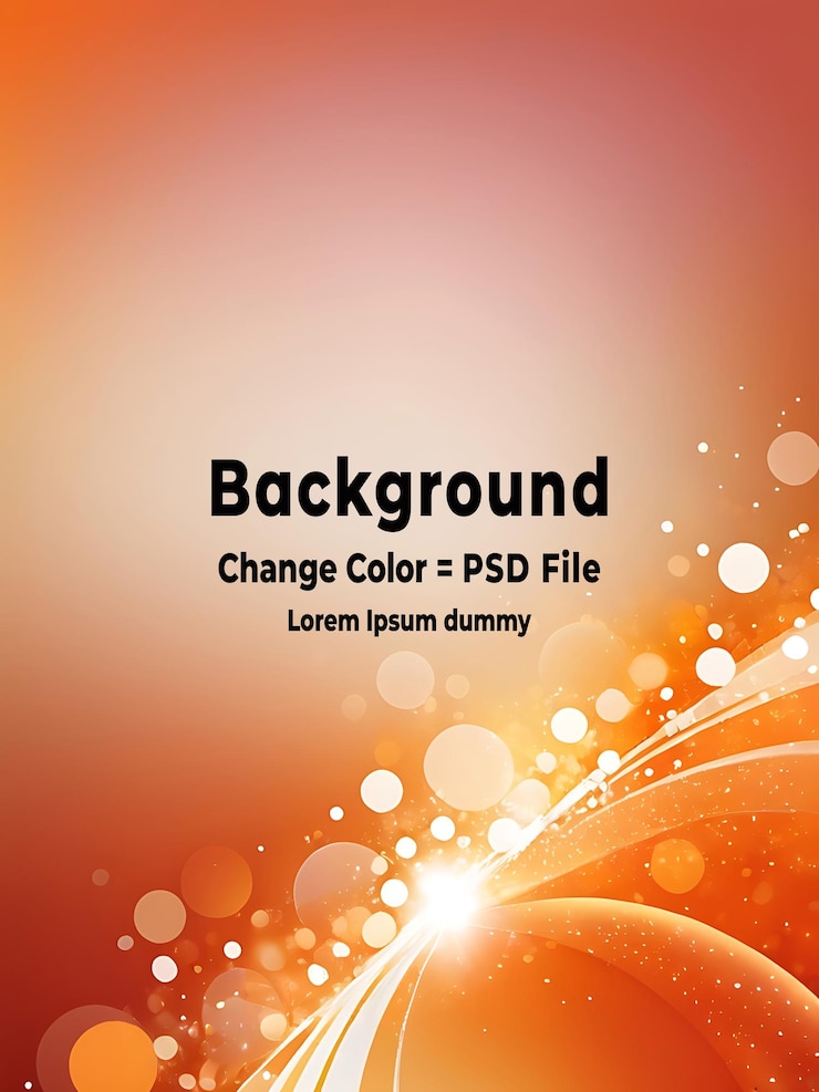PSD psd abstract dynamische warme oranje bokeh en glowing amber lights achtergrond