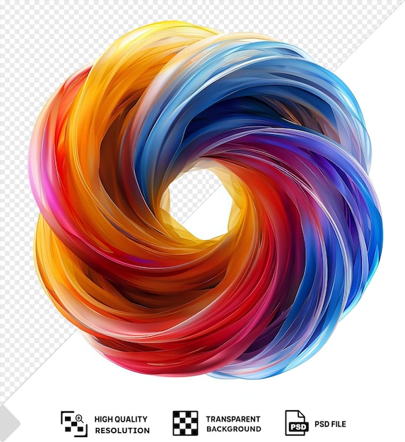 PSD psd abstract fractal swirls vector symbol psychedelic multicolored shapes on a isolated background