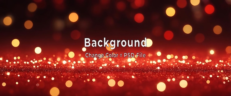 PSD psd abstract glowing bokeh red and gold bokeh lights festive background