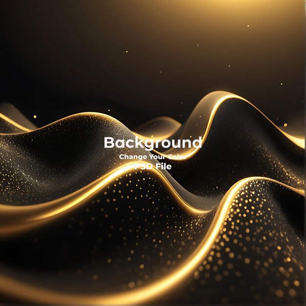 PSD psd abstract gold background wave particles technology carbon line gold wallpaper texture