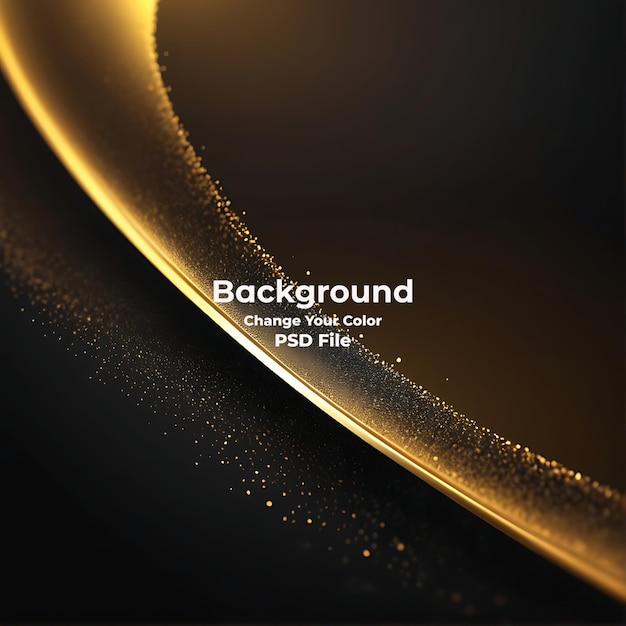 Psd abstract gold background wave particles technology carbon line gold wallpaper texture