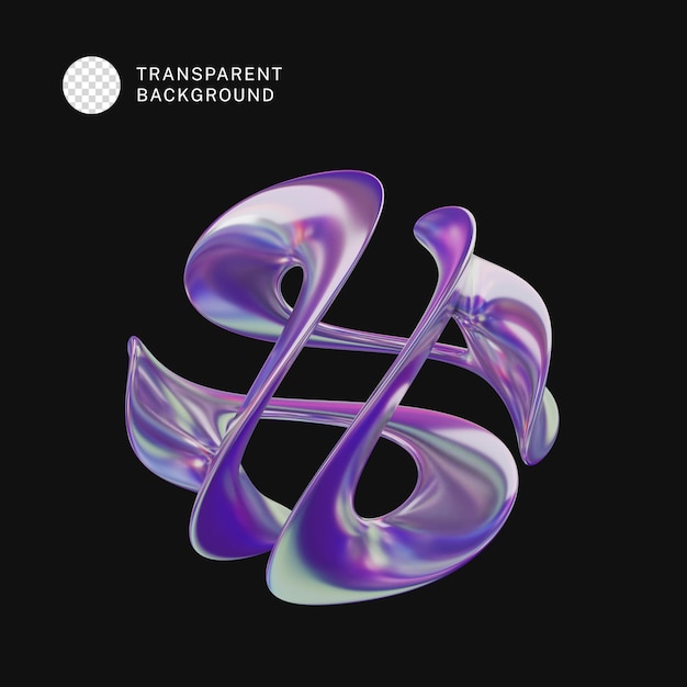 PSD abstract holographic shape 3d rendering