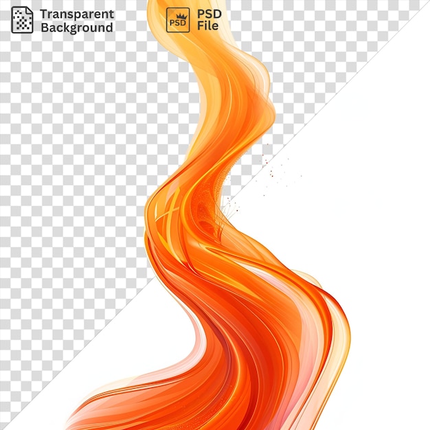 PSD Абстрактные расплавленные полосы векторный символ лава оранжевый дым на изолированном фоне