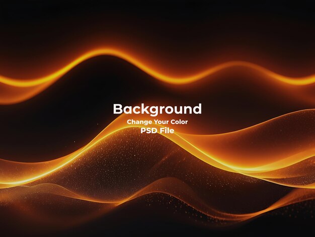 Psd abstract colore arancione ondata di particelle tecnologia linea di carbonio sfondo arancione