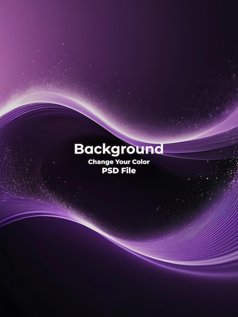 PSD psd abstract purple color wave of particles technology carbon line light purple background