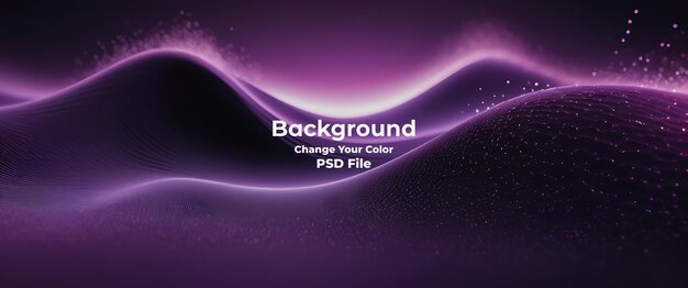 PSD psd abstract purple color wave of particles technology carbon line light purple background