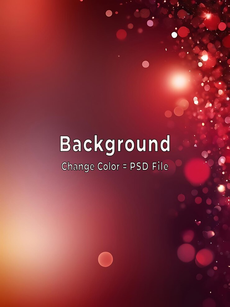 PSD psd abstract romantic red and burgundy bokeh with sparkling highlights glitter glowing background