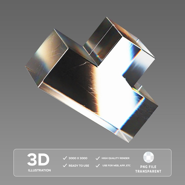 psd abstract shape glass 3d illustration