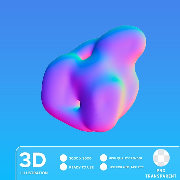 PSD illustrazione 3d a gradiente di forma astratta a colori psd