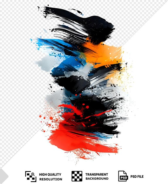 Psd abstract vector penseel flair symbool artistieke veelkleurige achtergrond