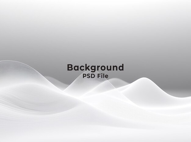 PSD psd abstract white color wave of particles technology carbon line white background